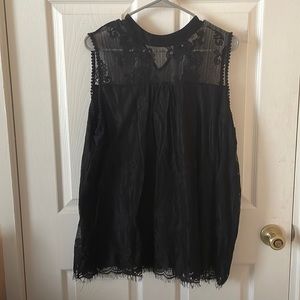Black lace sleeveless top